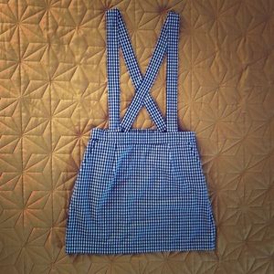 Black and White Checkered Overall Skirt